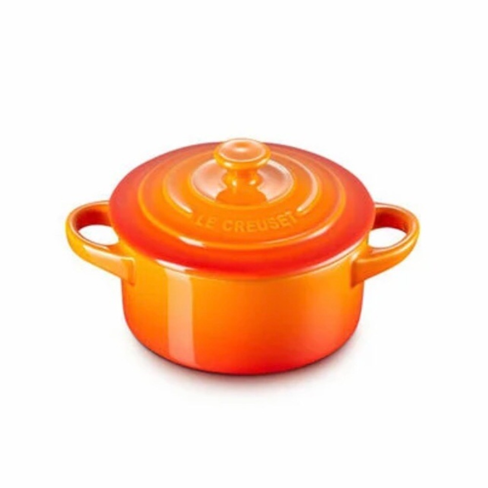 Le Creuset Mini Cocotte - Vibrant Orange-Red Tabletop Casserole - Set of 2 - Picture 2 of 9